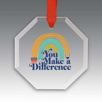 You Make a  Difference Crystal Suncatcher Ornament