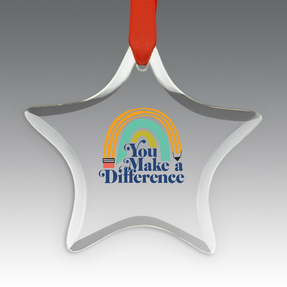 You Make a  Difference Crystal Suncatcher Ornament