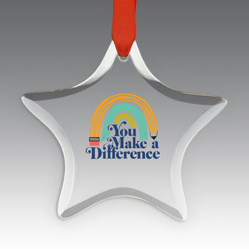 You Make a  Difference Crystal Suncatcher Ornament