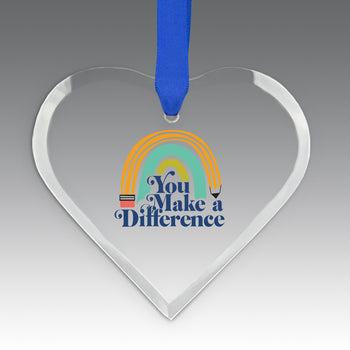 You Make a  Difference Crystal Suncatcher Ornament