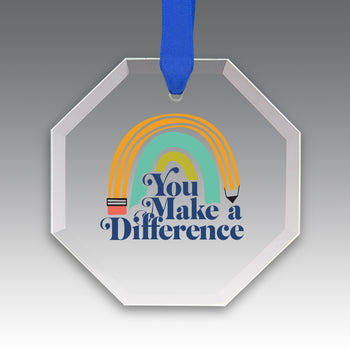 You Make a  Difference Crystal Suncatcher Ornament