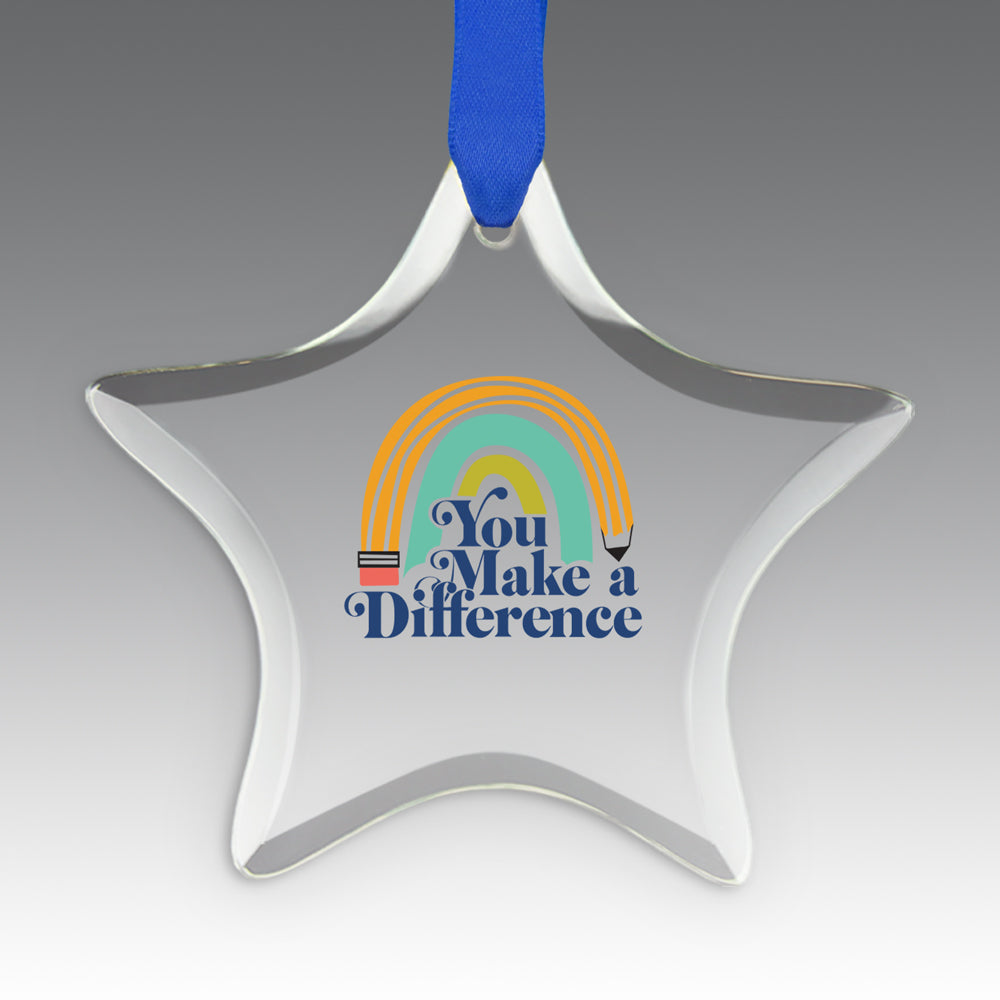 You Make a  Difference Crystal Suncatcher Ornament