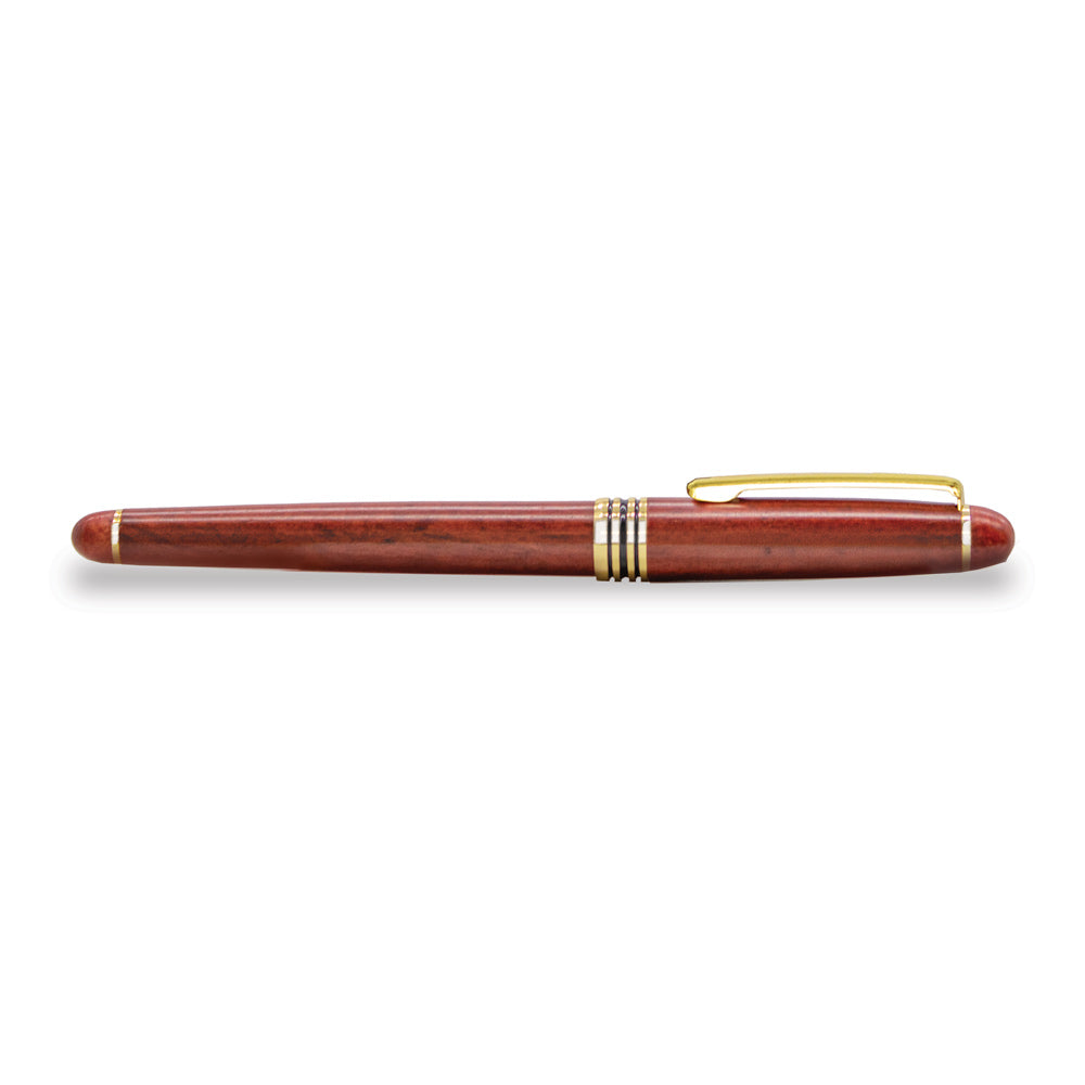 rosewood rollerball pen with pull-off cap