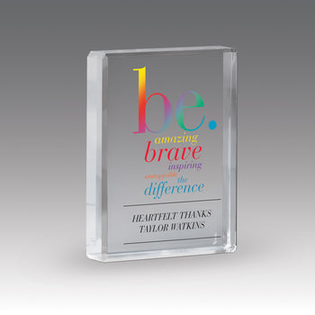 Be Collection Optic Crystal Paperweight