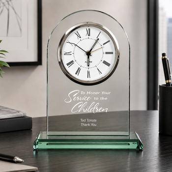 Premium Jade Glass Clock Award 