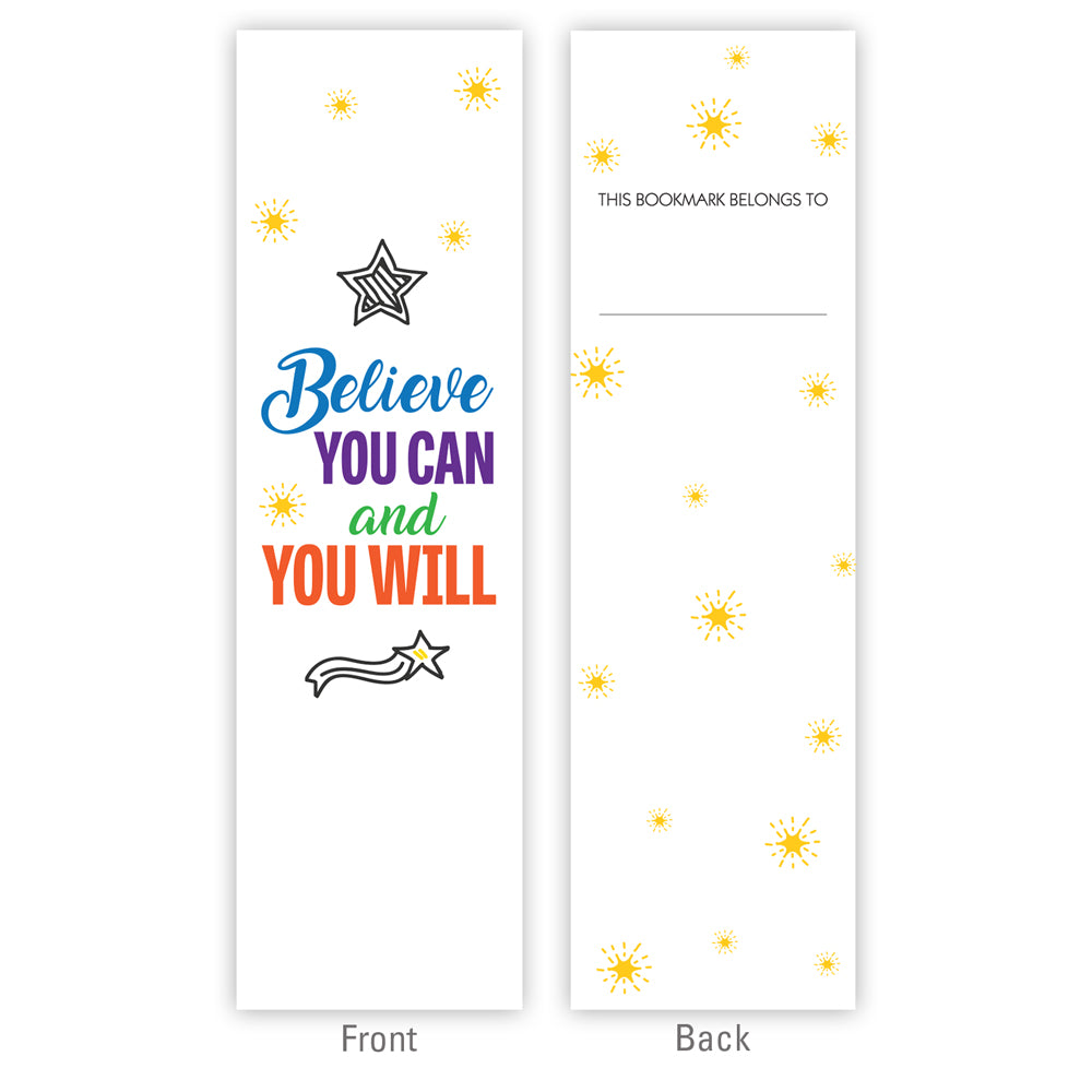 Believe You Can And You Will Bookmarks 25/PK