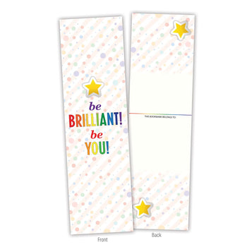 front and back of a be brilliant bookmark
