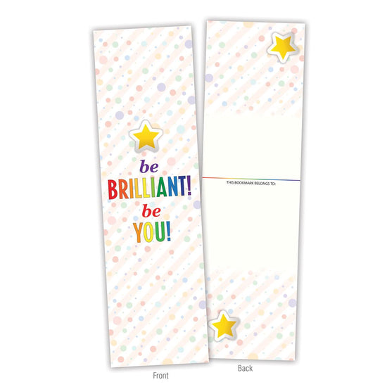 front and back of a be brilliant bookmark