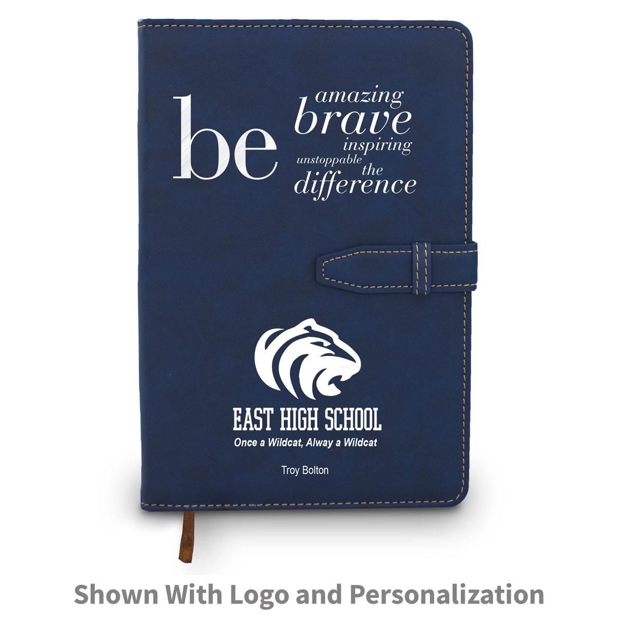 blue be collection hardbound journal with custom logo and personalization