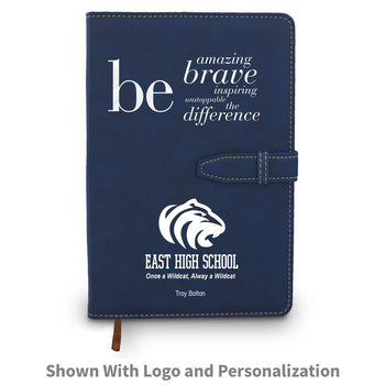 blue be collection hardbound journal with custom logo and personalization