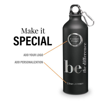 be the difference 24 oz carabiner canteen with add your logo and personalization