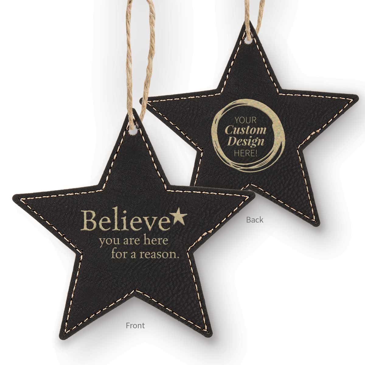 believe black ornament with logo option on back