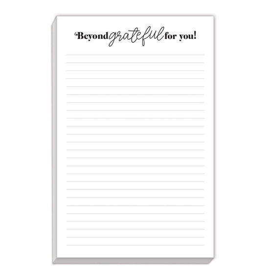 notepad with beyond grateful for you message