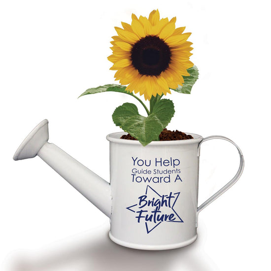 This Mini Watering Can Kit With Sunflower Seeds Features The Inspirational Message “You Help Guide Students Toward A Bright Future”
