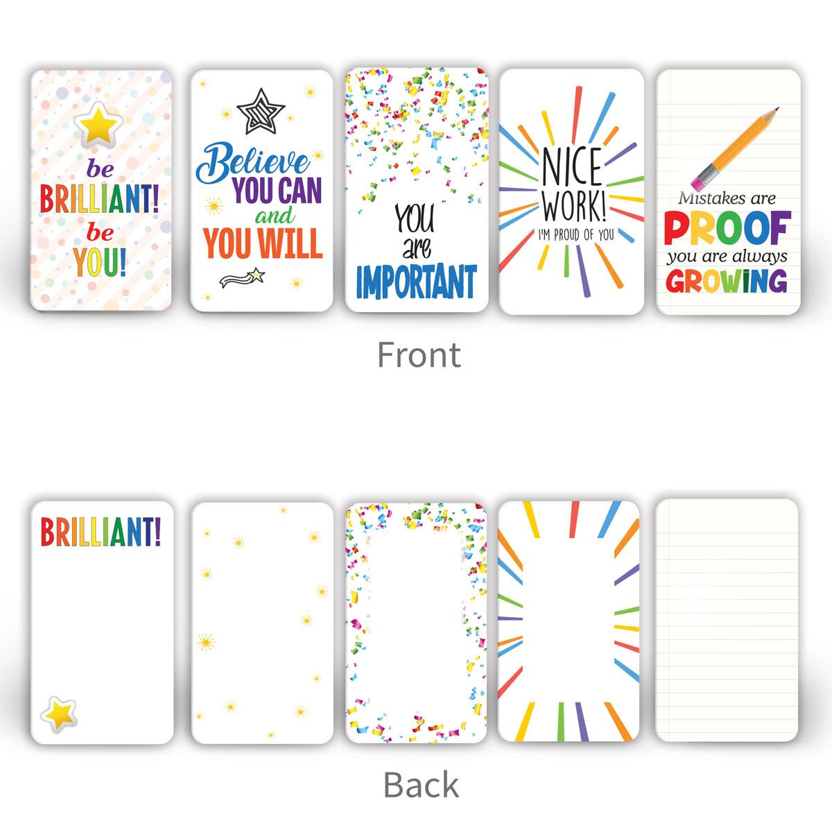 front and back view of the Celebrating you Positive Praise Cards