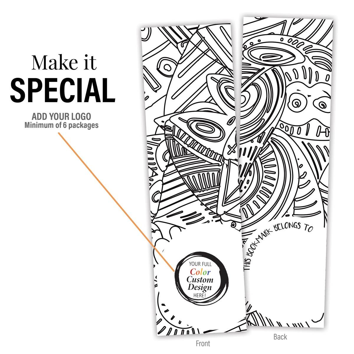 add you logo to a coloring geometric bookmark
