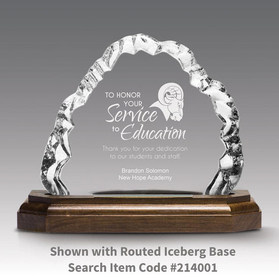 service to education iceberg with walnut base