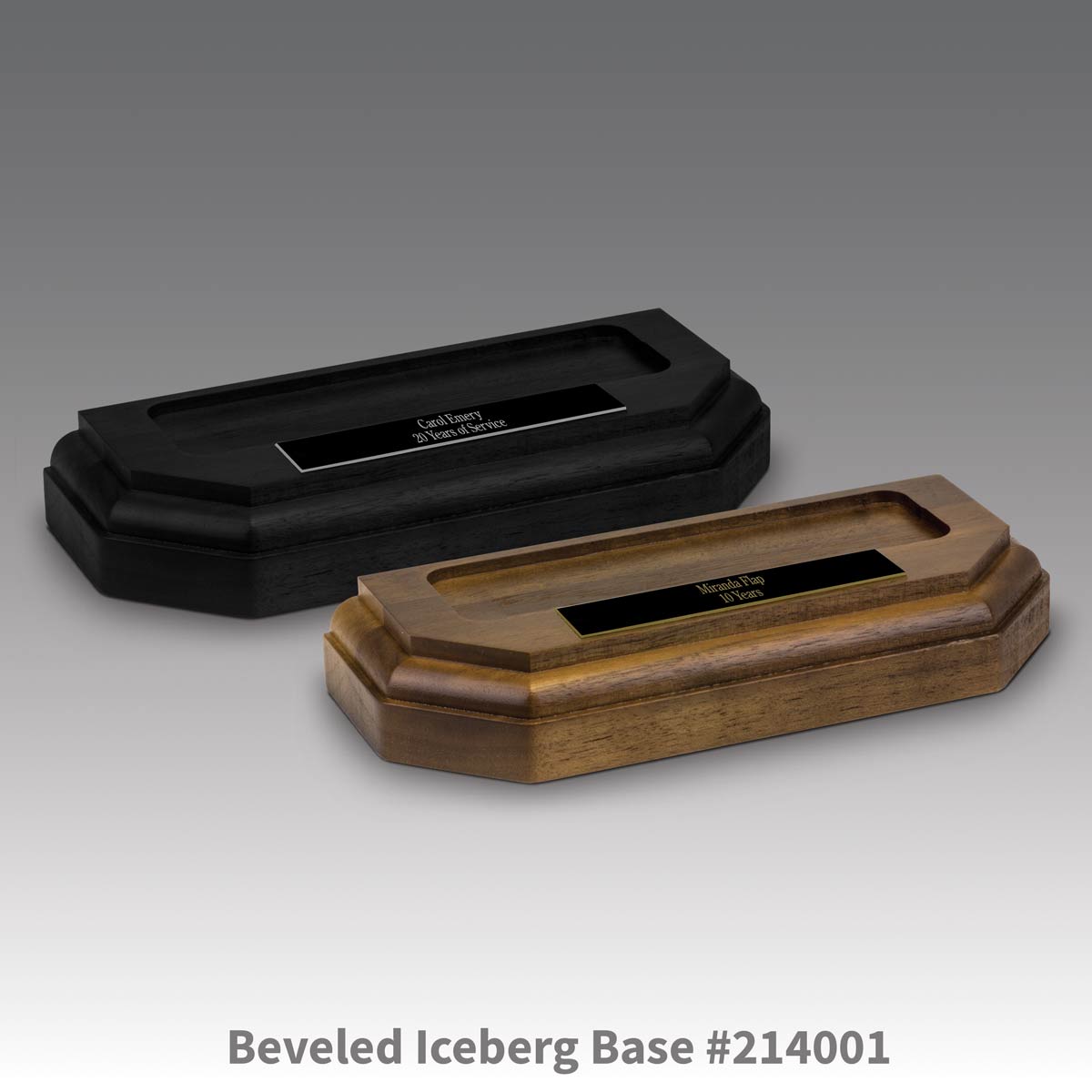 black and brown beveled iceberg bases