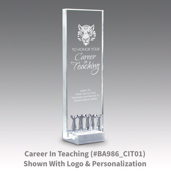 Crystal Tower Award W/ Metal Accent
