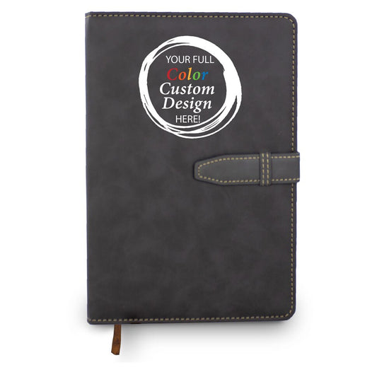 Hardbound journal with tab and loop closure. Featuring your full-color logo on the cover.