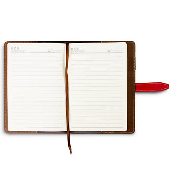 opened journal with lined paper