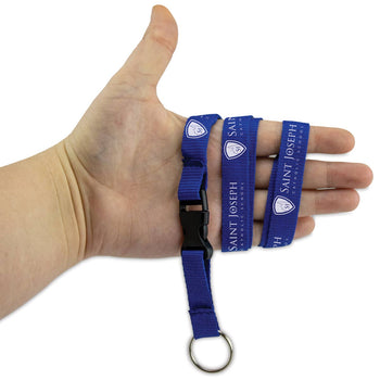 blue custom lanyard
