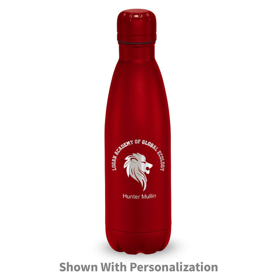red stainless steel water bottle with custom logo