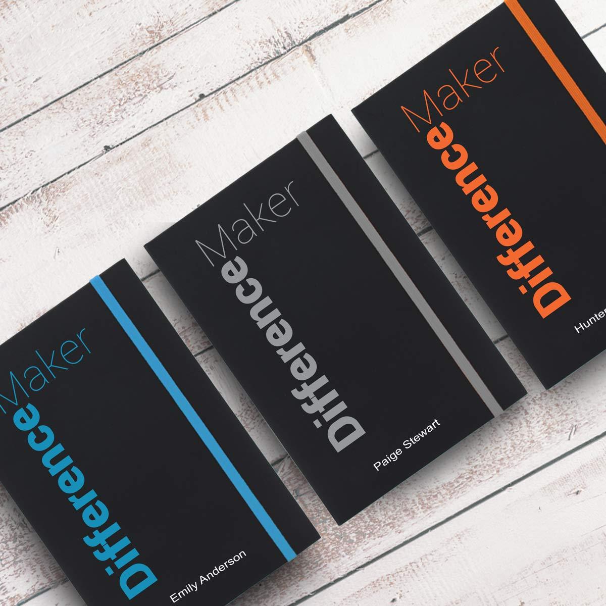 difference maker black journals with multiple accent colors and personalization
