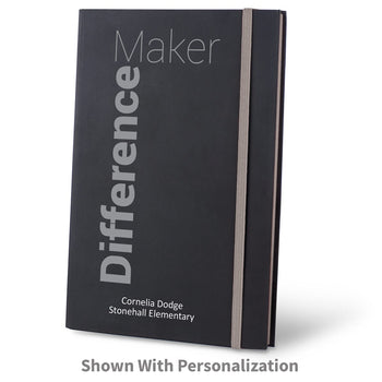 difference maker black journal with gray accents and personalization