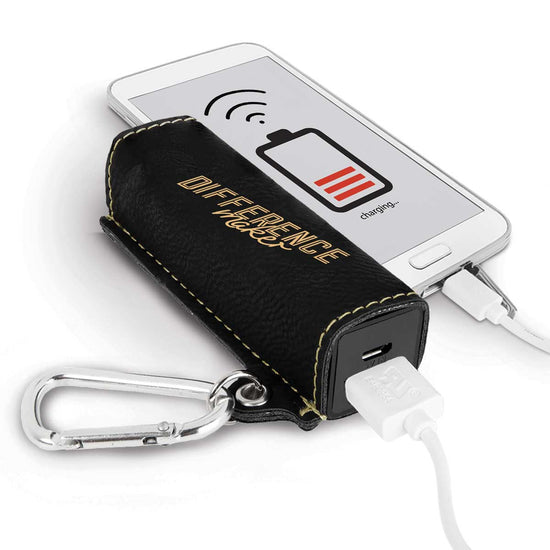 black power bank with difference maker message