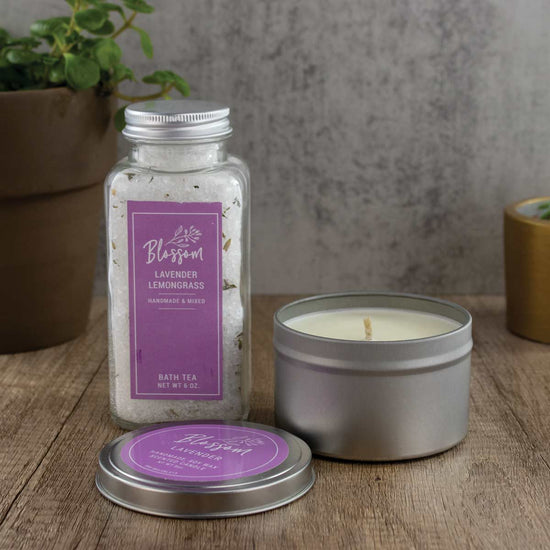 Give Back Gift Set - Lavender Candle & Bath Tea