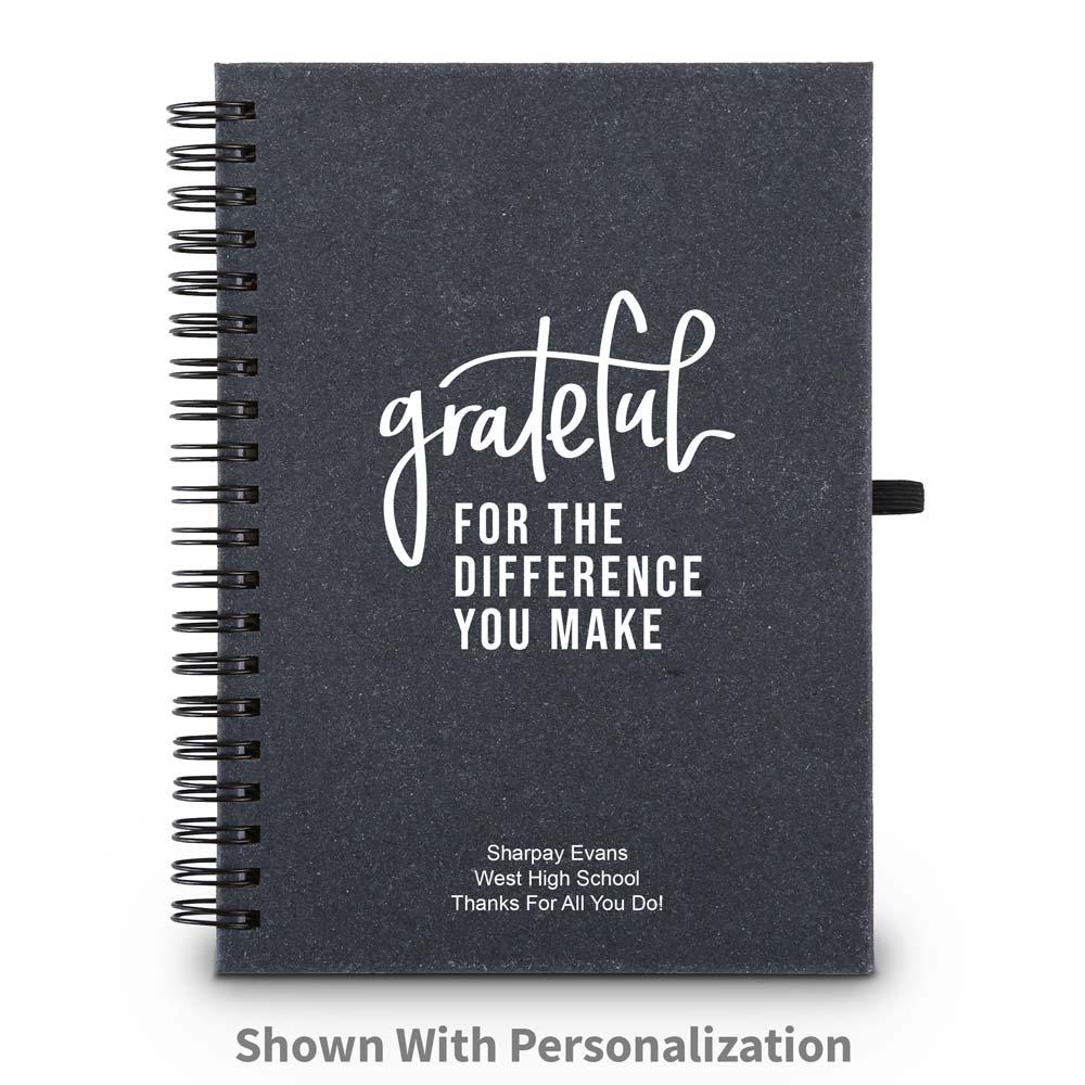 grateful for the difference you make spiral journal with personalization