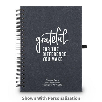 grateful for the difference you make spiral journal with personalization