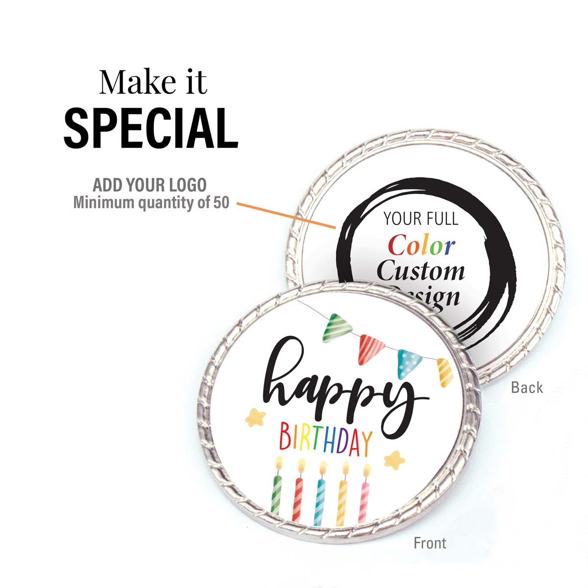 happy birthday kudo coin with add you logo