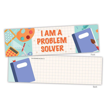 front and back of a problem solver bookmark