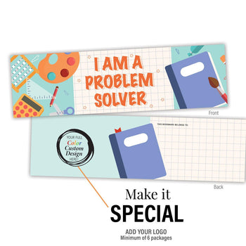 add your logo to a problem solver bookmark