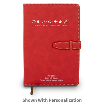 red i'll be there for students hardbound journal with personalization