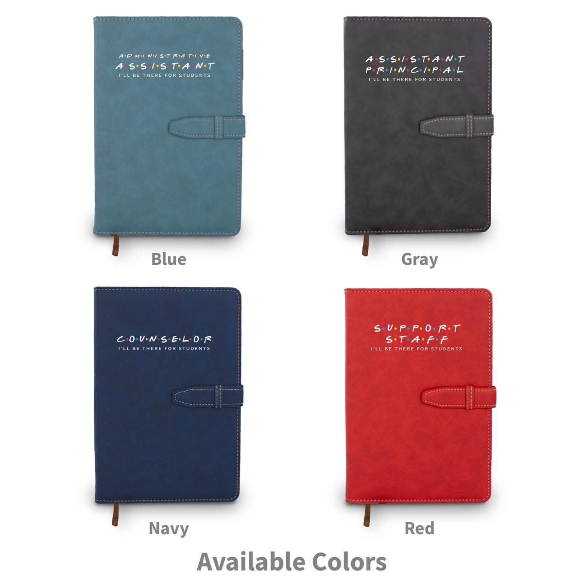 available colors for the i'll be there for students hardbound journal with tab and loop closure