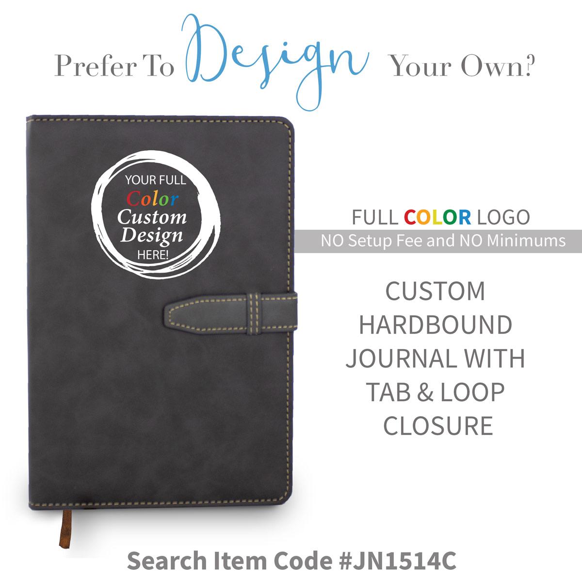 create your own hardbound journal with tab and loop closure