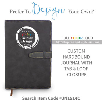 create your own hardbound journal with tab and loop closure