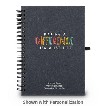 making a difference spiral journal with personalization