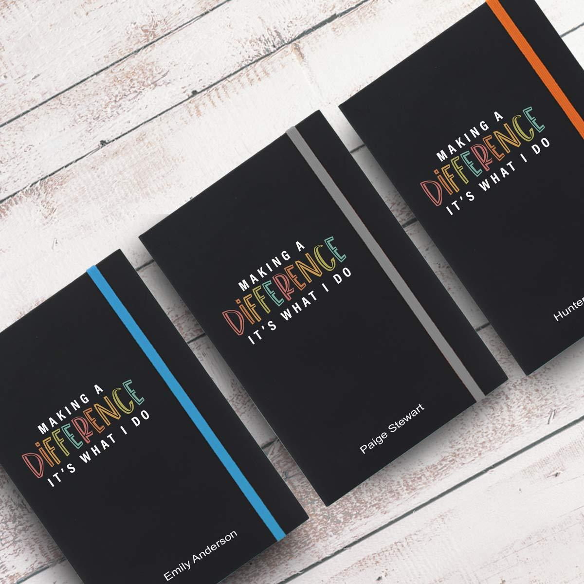 making a difference black journals with multiple accent colors and personalization