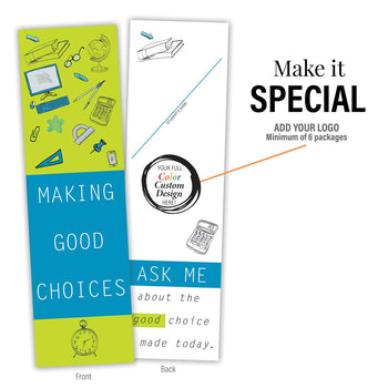 add your logo to a  making a good choices bookmark
