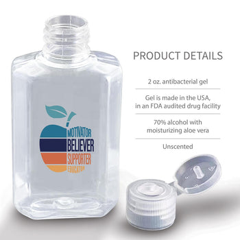 motivator believer supporter educator hand sanitizer with product details
