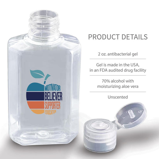 motivator believer supporter educator hand sanitizer with product details