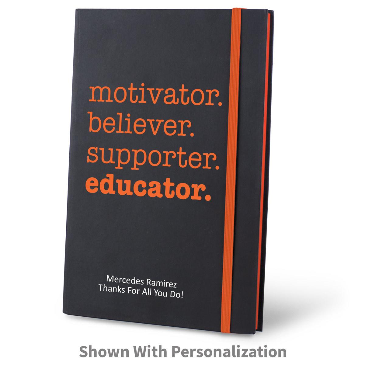 motivator black journals with personalization
