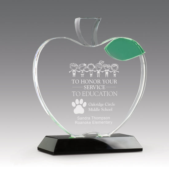 Optic Crystal Apple Base Award
