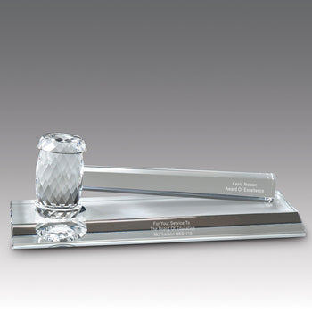 Optic Crystal Gavel Base Award