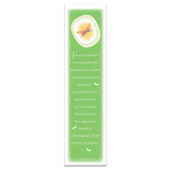 dragonfly bookmark with extra pair of wings message for paraeducators