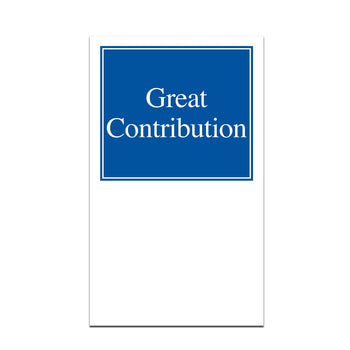 pocket card with great contribution message